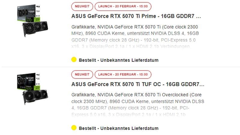 Разкрита е датата на пускане на пазара на видеокартата Nvidia GeForce RTX 5070 Ti