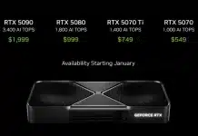 Nvidia представи GeForce RTX 5090 за $1999, GeForce RTX 5080 за $999 и още две по-евтини видеокарти