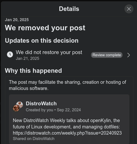 Facebook обяви Linux за зловреден софтуер и заплаха за сигурността