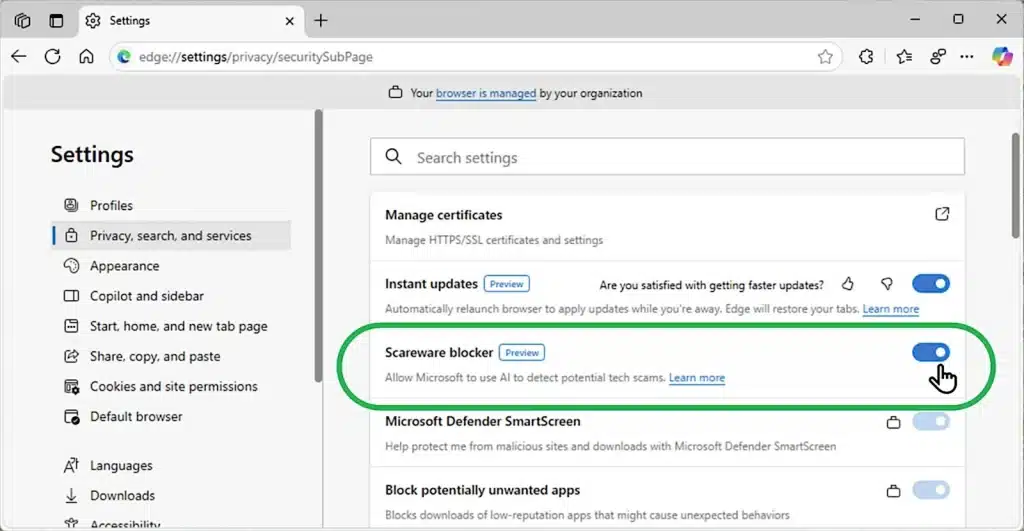Microsoft Edge ще следи в какви сайтове влизате, за да ви предпази от измамници