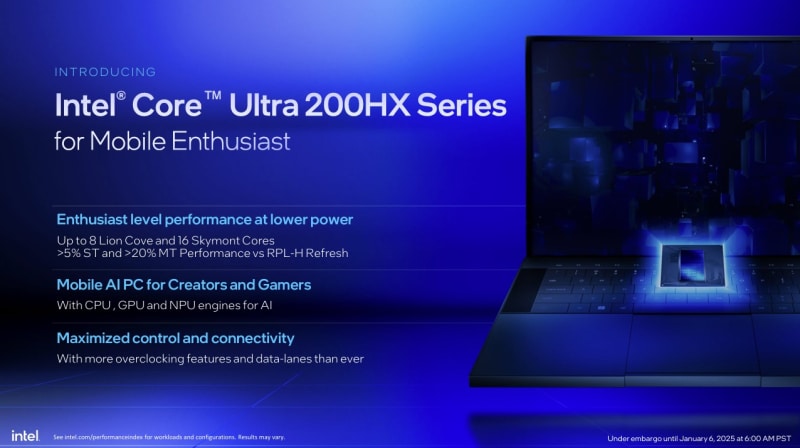 Intel представи мобилните процесори Core Ultra 200HX за най-мощните лаптопи – до 24 ядра и 5,5 GHz