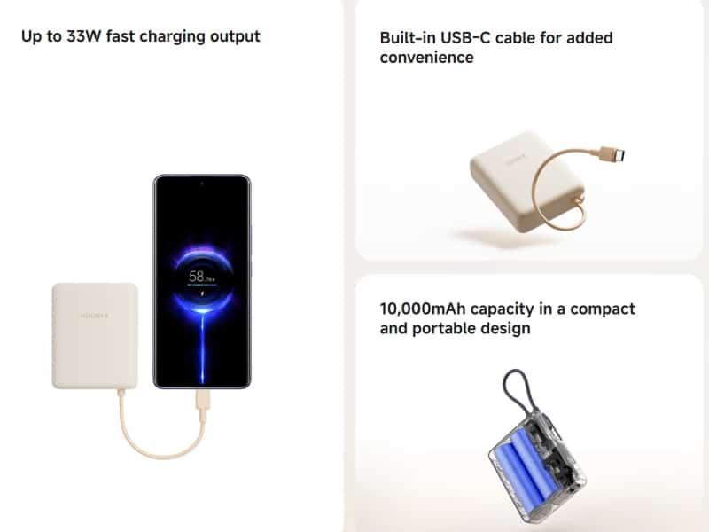 Xiaomi представи леки и компактни 10 000 mAh външни батерии с мощност до 165 W