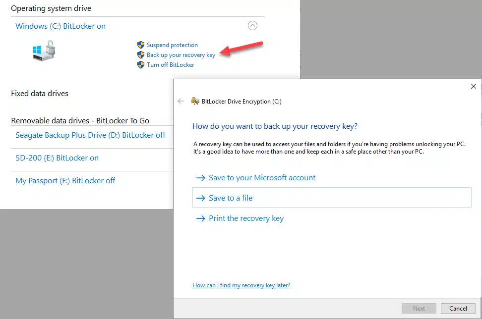 Как да намерим ключа за възстановяване на BitLocker и да запазим сигурно резервно копие, преди да е станало твърде късно