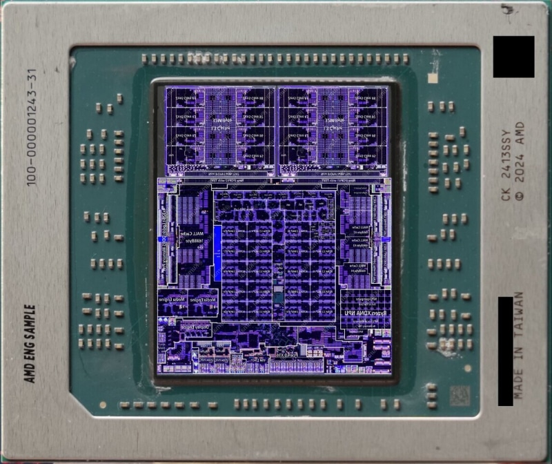 Процесорните кристали AMD Strix Halo с огромен iGPU бяха показани в детайлни снимки