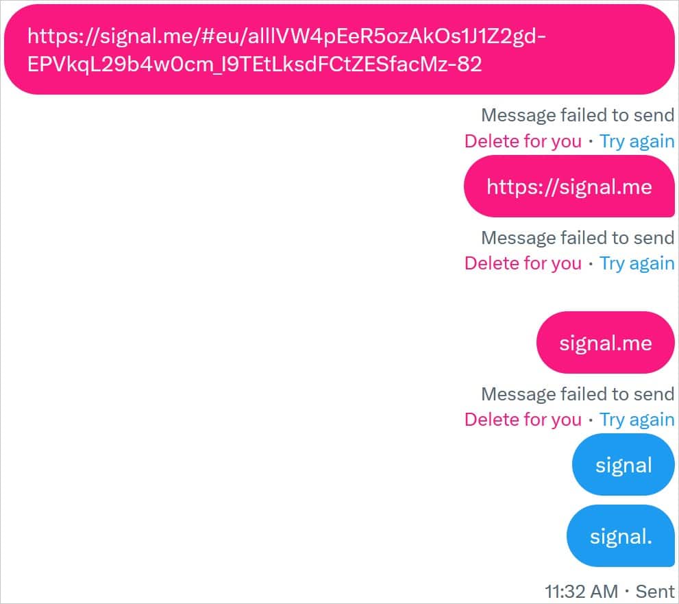 Социалната мрежа X започна да блокира връзките към Signal