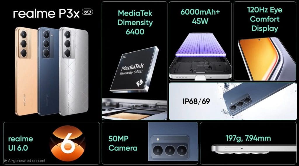 Представиха достъпните смартфони Realme P3 Pro и P3x с големи батерии и IP68/69 защита от вода