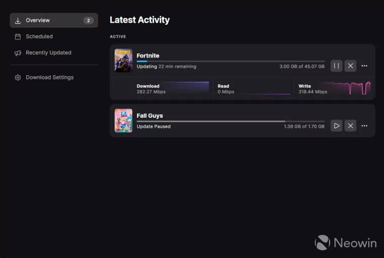 Epic Games Store има обновен мениджър за изтегляне: почти като основния си конкурент