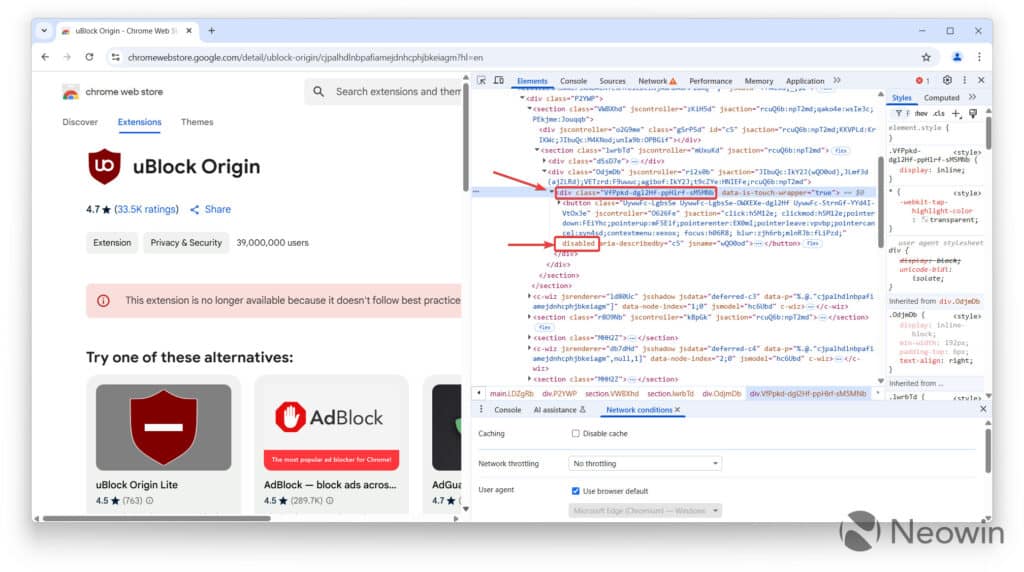 Google изключи адблокера uBlock в Chrome, но все още можете да го активирате – ето как
