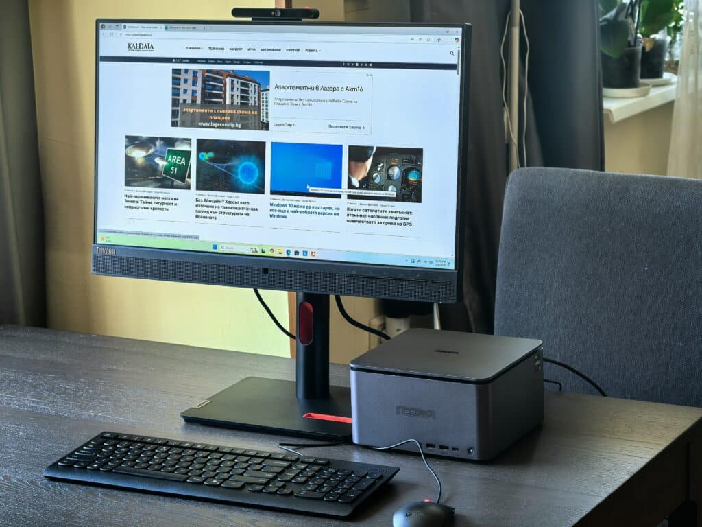 Lenovo ThinkCentre Neo Ultra и ThinkVision T24mv-30 – малкият сетъп с големи възможности