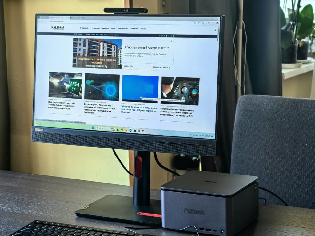 Lenovo ThinkCentre Neo Ultra и ThinkVision T24mv-30 – малкият сетъп с големи възможности