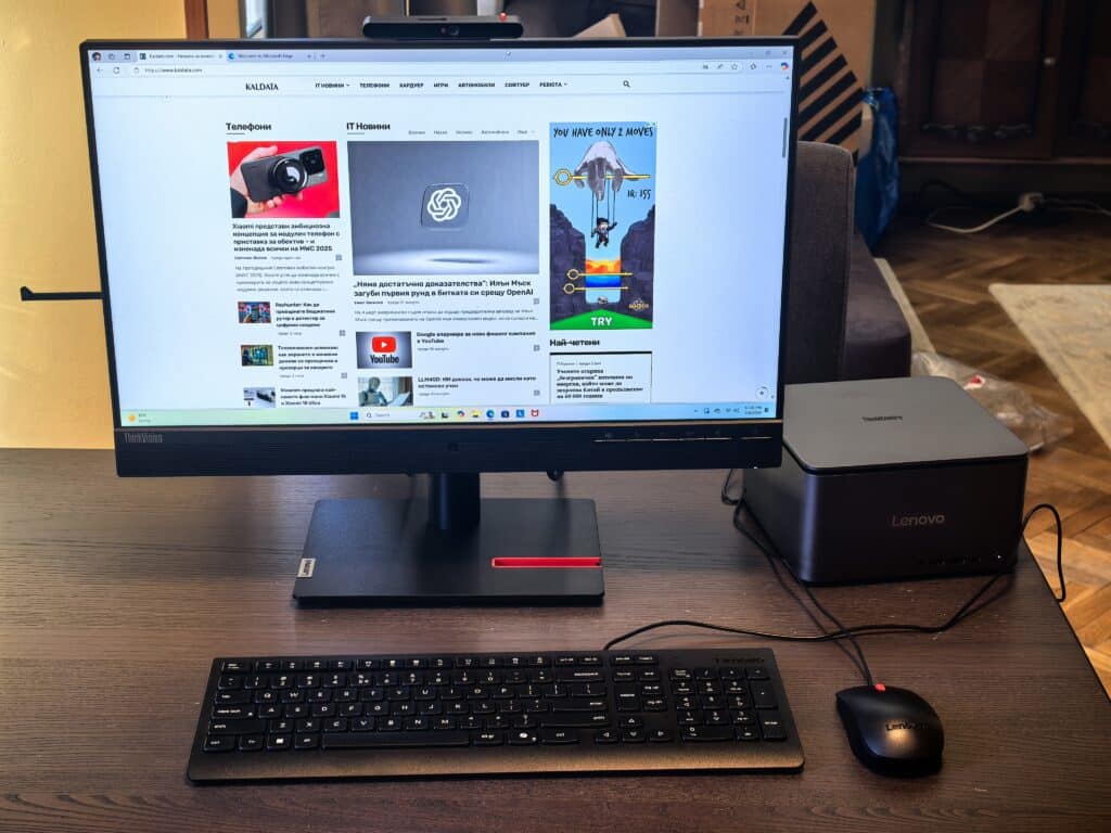 Lenovo ThinkCentre Neo Ultra и ThinkVision T24mv-30 – малкият сетъп с големи възможности