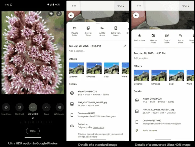 Нещо ново в Google Photos: Вече можете да конвертирате стандартните снимки в Ultra HDR