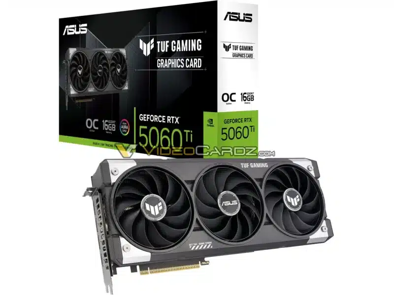 Видеокартите Asus GeForce RTX 5060 Ti в изпълнение TUF Gaming, Prime и Dual се появиха на изображения