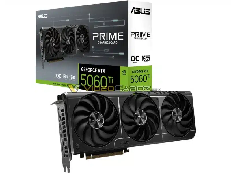 Видеокартите Asus GeForce RTX 5060 Ti в изпълнение TUF Gaming, Prime и Dual се появиха на изображения