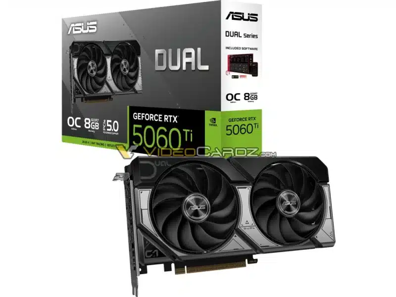 Видеокартите Asus GeForce RTX 5060 Ti в изпълнение TUF Gaming, Prime и Dual се появиха на изображения