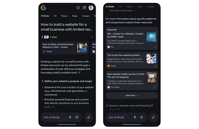 Изненада от Google: AI търсенето вече е с неизключваеми реклами в AI Mode