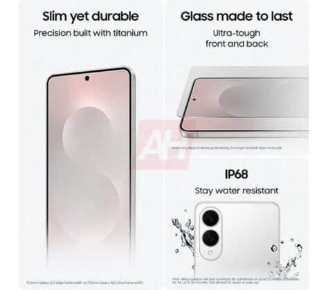 Промоционални рендери на Galaxy S25 Edge разкриват дизайн, цветове и спецификации