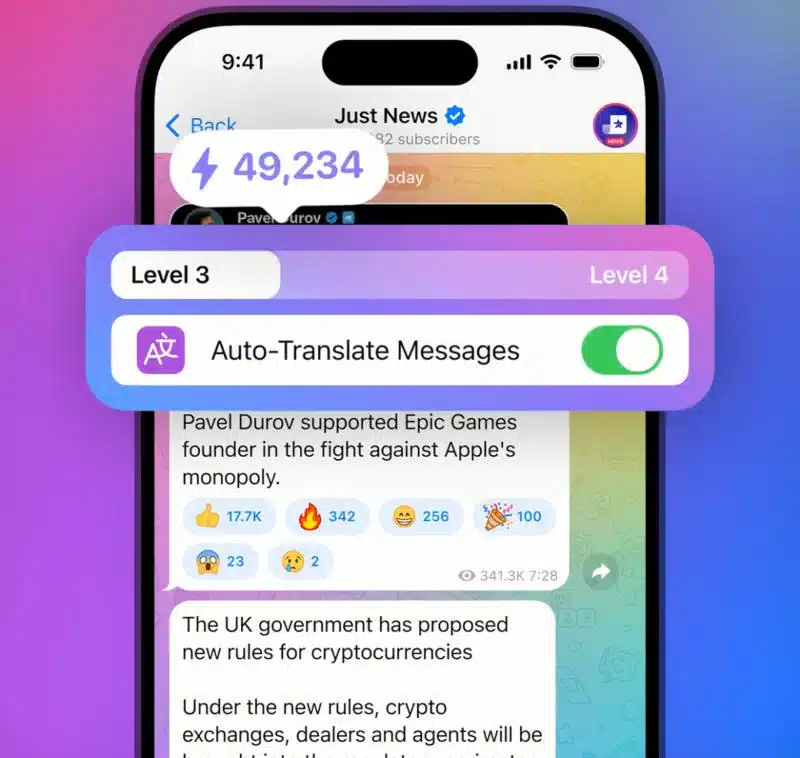 В Telegram се появи маркетплейс за подаръци, публикуване на множество истории и автоматичен превод в каналите