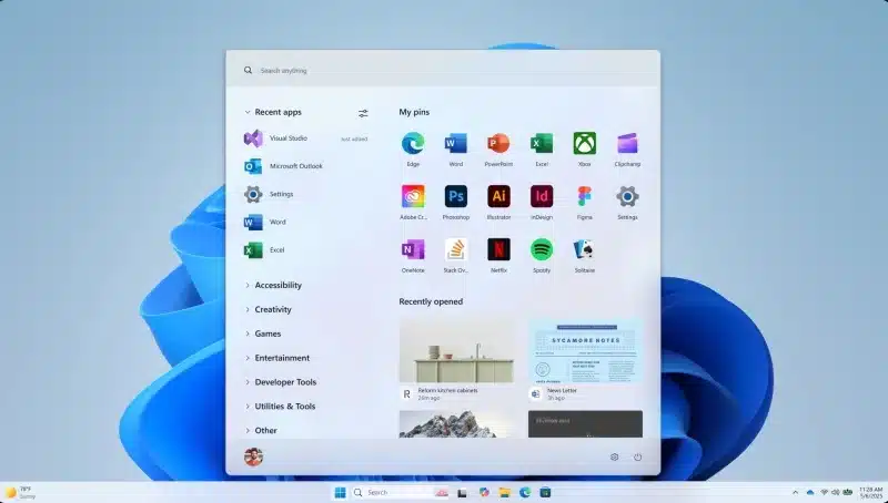 Microsoft показа възможностите за персонализиране на новото старт меню в Windows 11