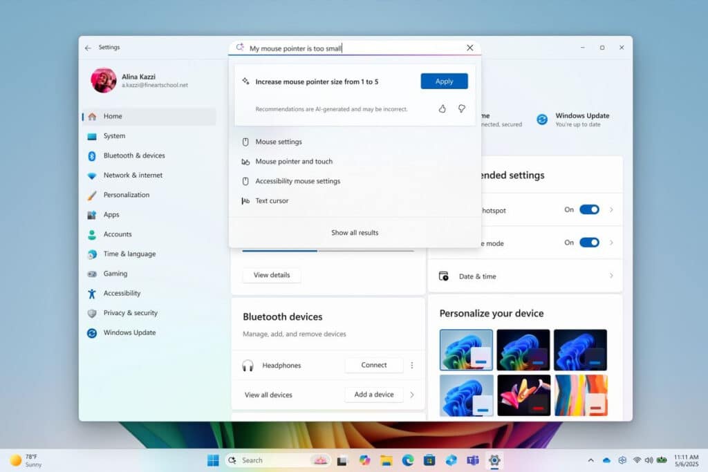 Microsoft обяви редица нови AI функции за Windows 11 и Copilot Plus лаптопите