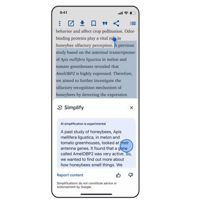 Google ще опростява сложни текстове на iPhone с помощта на AI