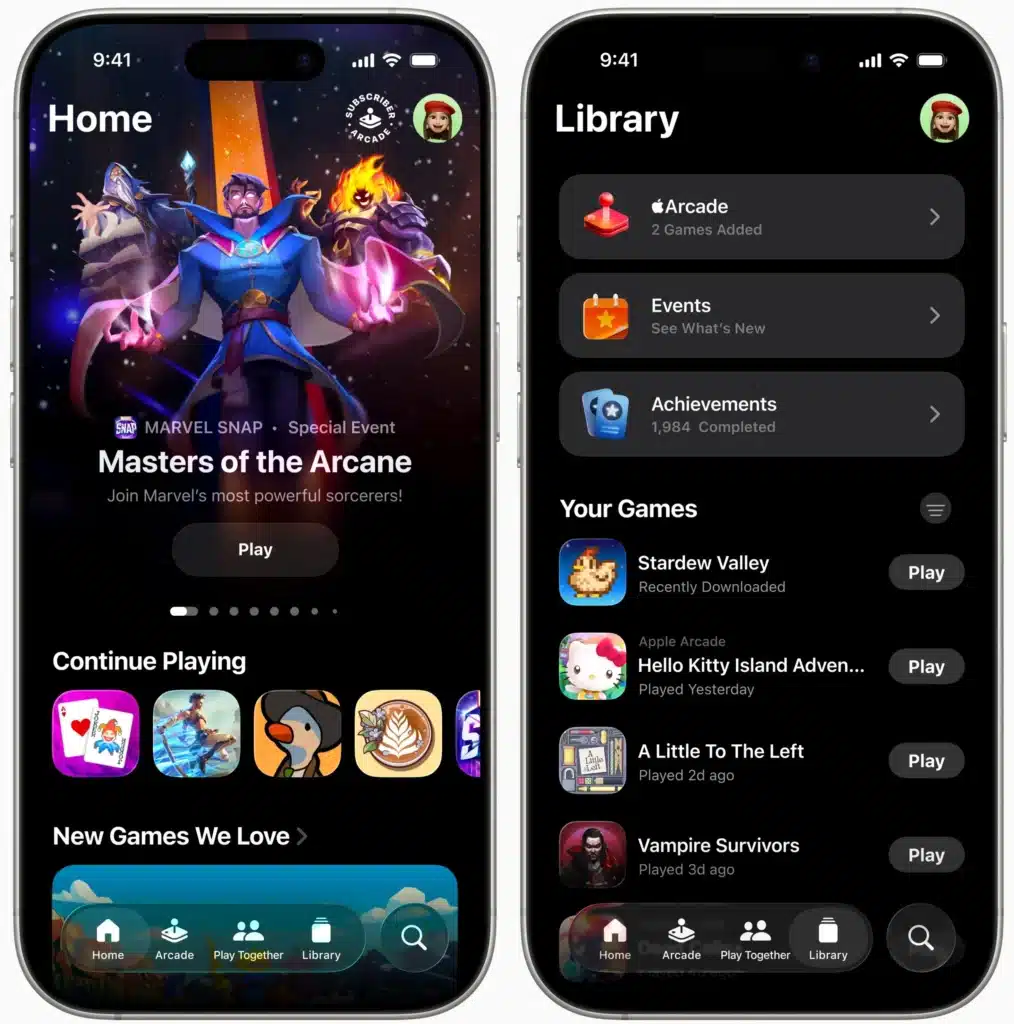 Apple представи приложението Games: център за игри в стил Steam за iPhone, iPad и Mac