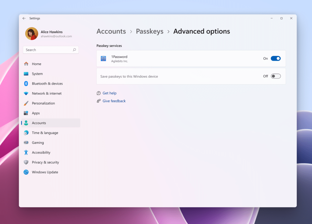 Windows 11 получава поддръжка на passkey от 1Password