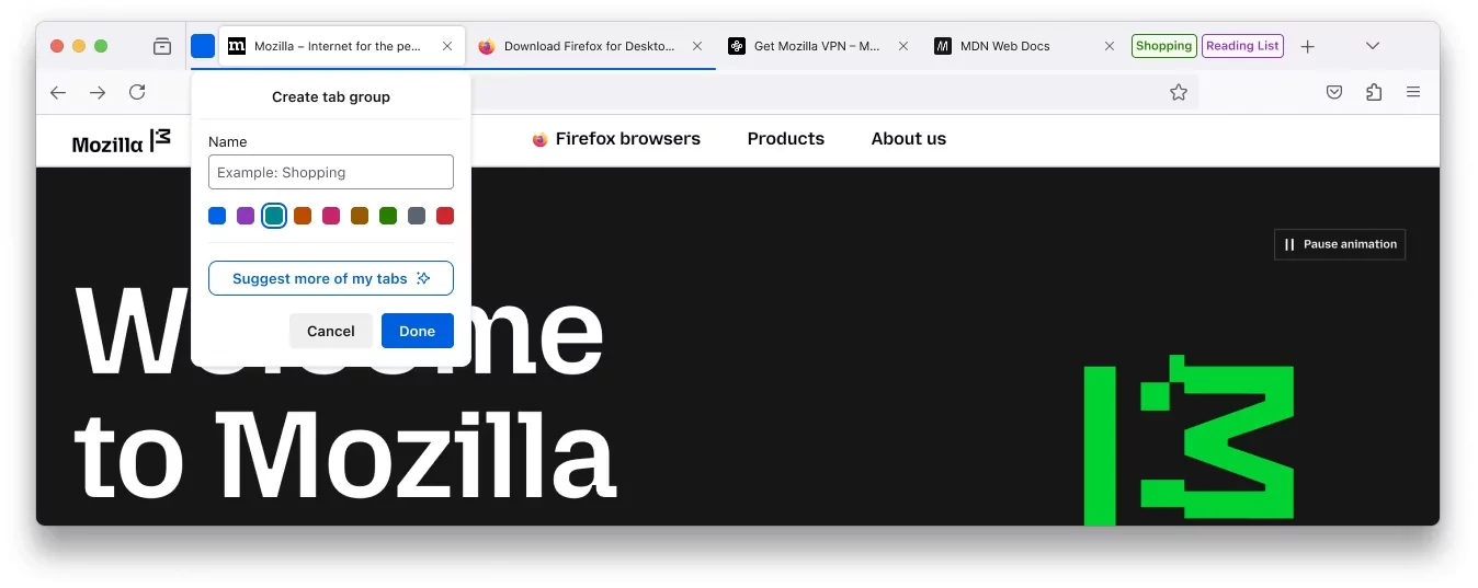 Групиране на табовете с помощта на ИИ и оптимизация на паметта за Linux: Mozilla представи Firefox 141