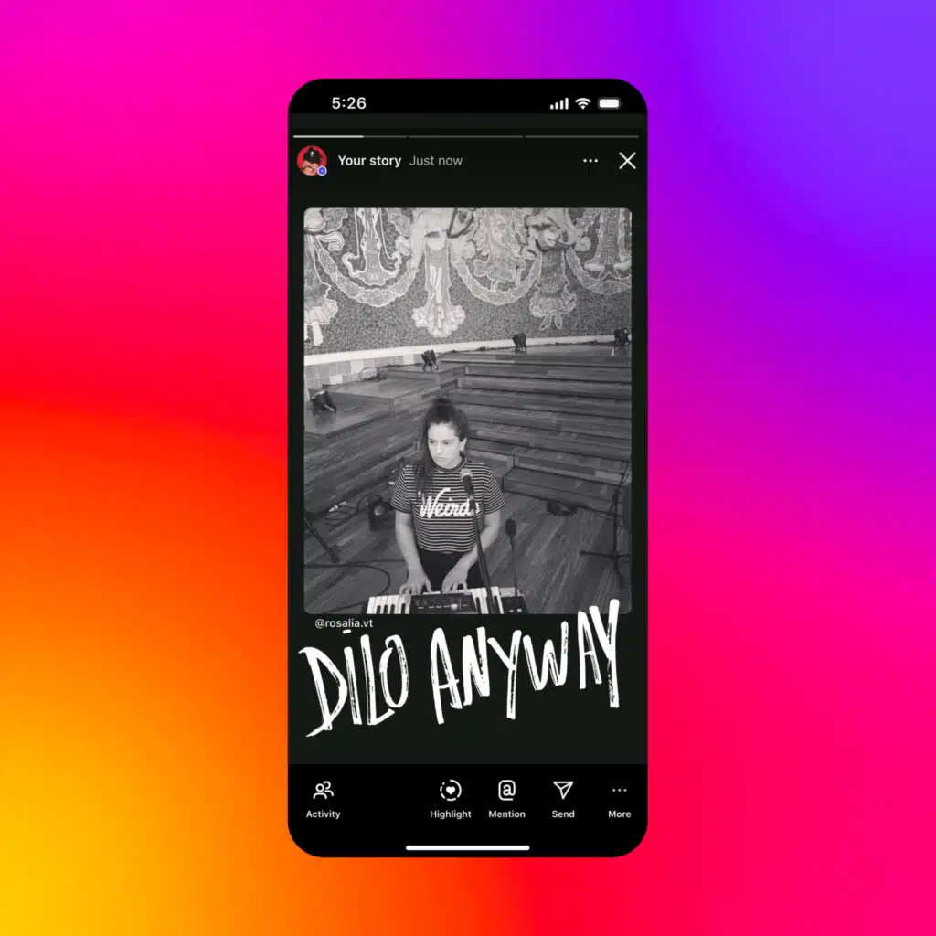 Instagram позволява споделяне на песни от Spotify