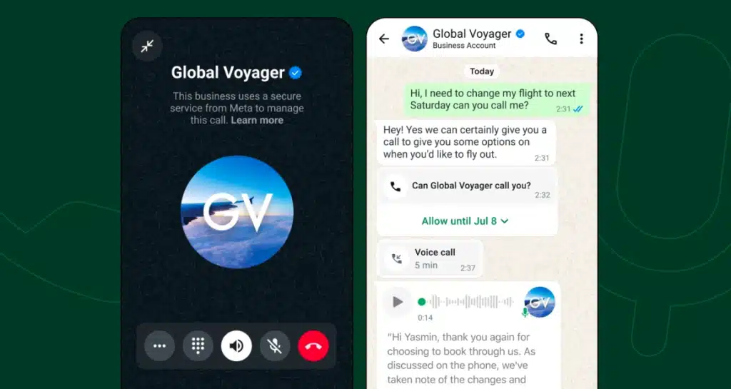 Meta добавя бизнес гласови обаждания към WhatsApp