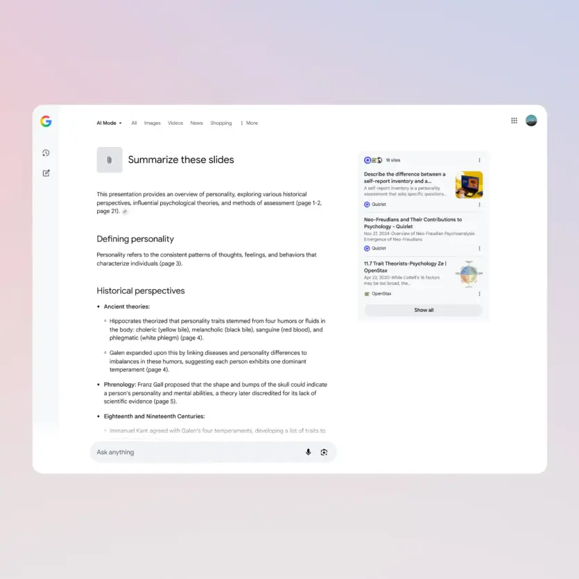 Търсенето в Google AI Mode става по-умно – появи се поддръжка на PDF, изображения и видео