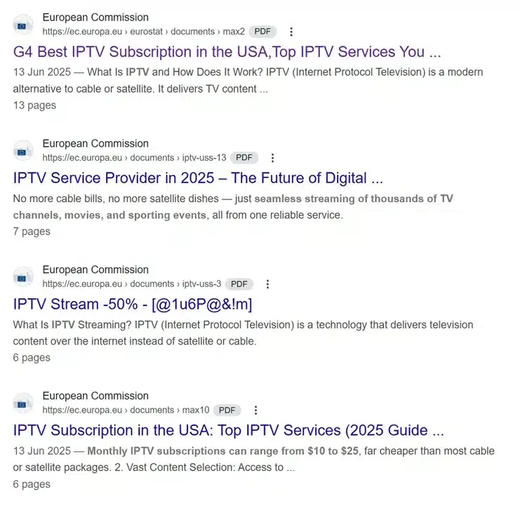 Официалният уебсайт на ЕС рекламира платформи за гледане на пиратска телевизия