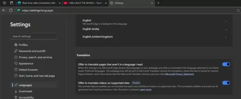 Microsoft Edge получи гласов превод на аудио и видео в реално време – изисква 12 GB оперативна памет