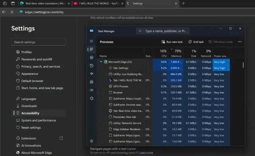 Microsoft Edge получи гласов превод на аудио и видео в реално време – изисква 12 GB оперативна памет