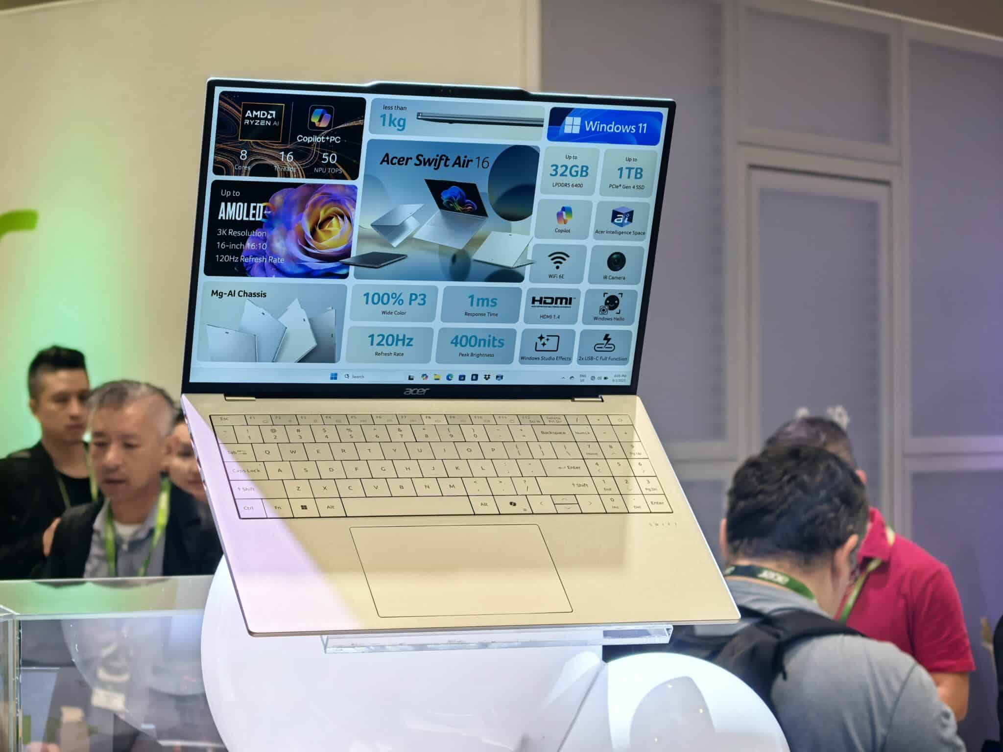Acer представи 16-инчовия лаптоп Swift Air 16 с AI функции и тегло под 1 килограм