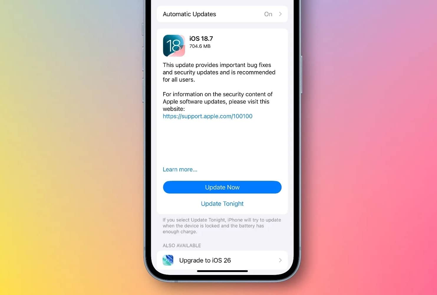 Apple пусна iOS 18.7 за тези, които не искат да актуализират до iOS 26