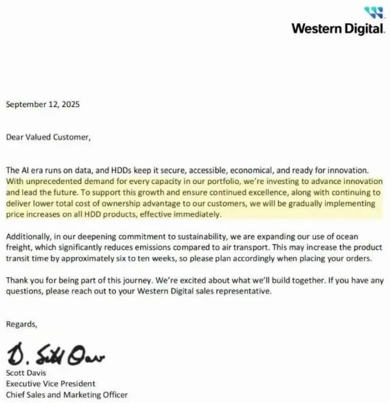 Western Digital предупреди за повишение на цените на всички видове HDD