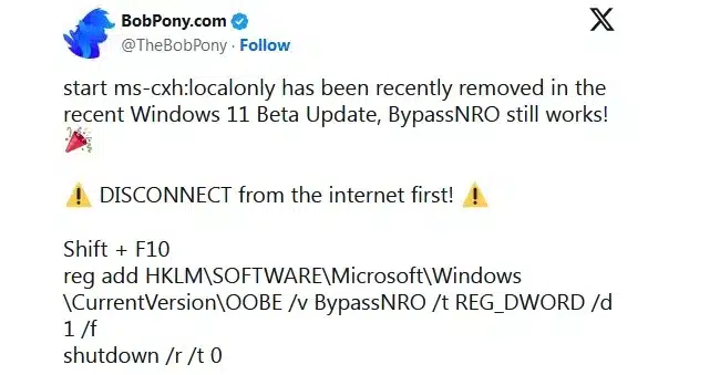 Забраната за инсталиране на Windows 11 с локален акаунт не проработи – потребителите намериха нови обходни пътища