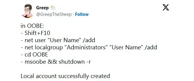Забраната за инсталиране на Windows 11 с локален акаунт не проработи – потребителите намериха нови обходни пътища