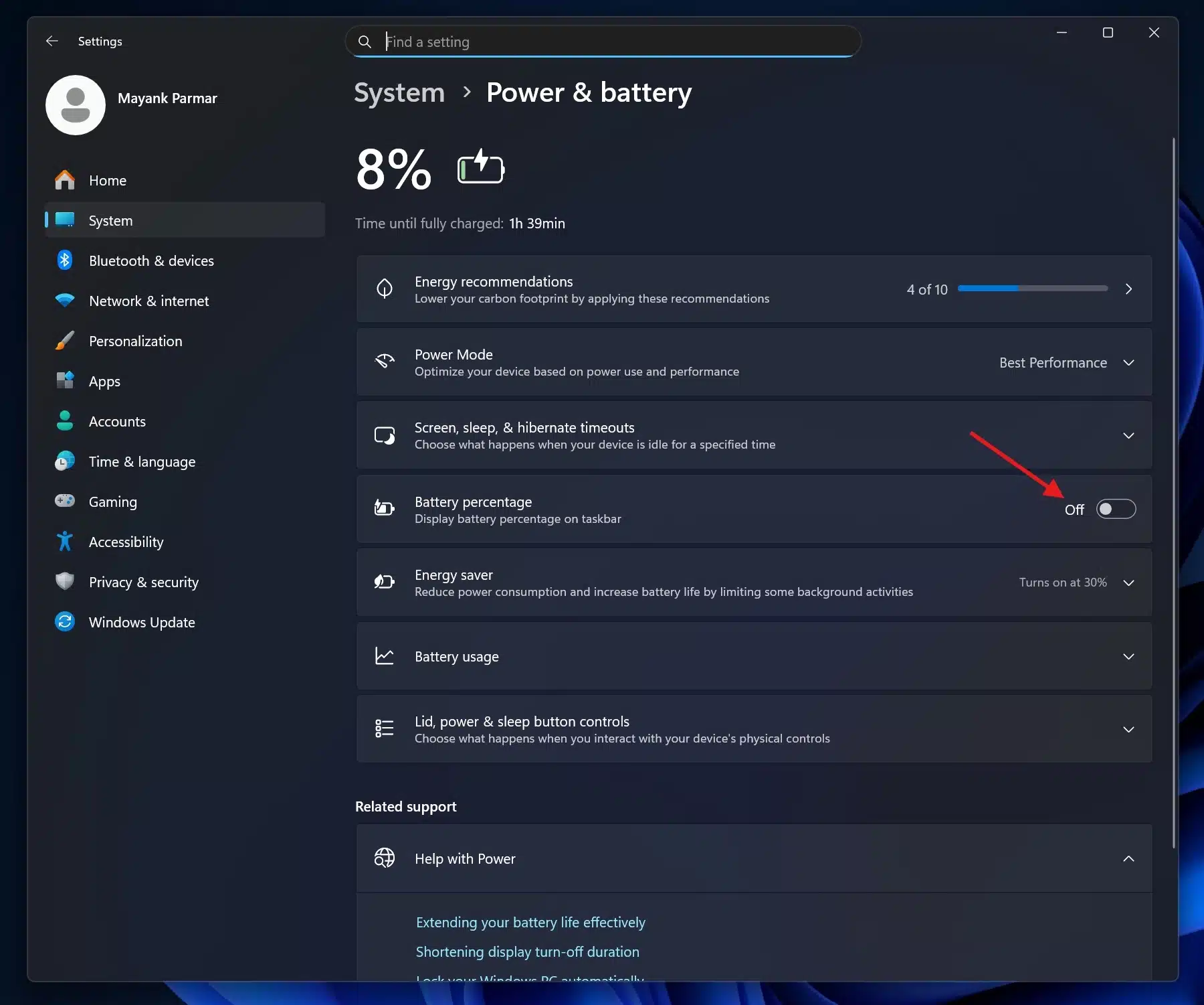 Windows 11 разшири цветовите обозначения за батерията с процент на заряда – как да го получите