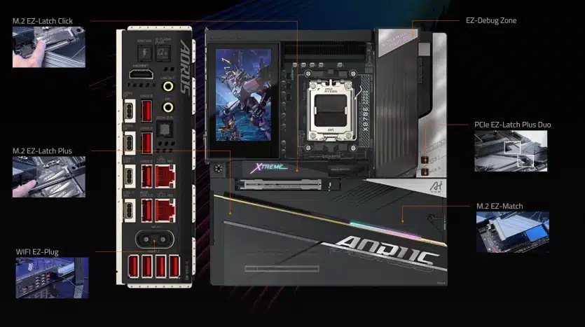 Gigabyte представи AM5 дънна платка с вграден 5“ дисплей