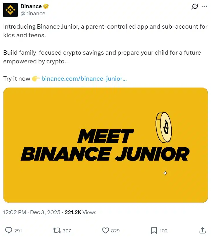 Път на младите: крипто борсата Binance стартира платформата Junior за деца на възраст 6-17 години