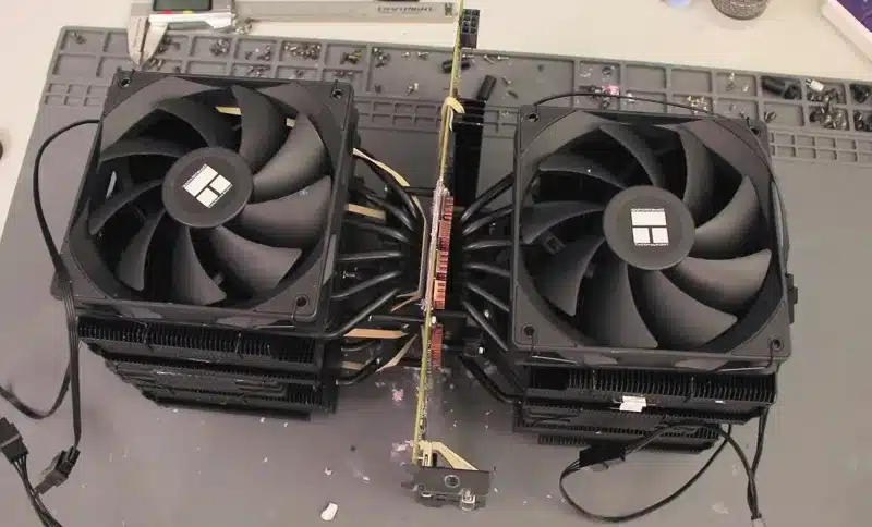Ентусиаст прикрепи два процесорни охладителя към GeForce RTX 2060 и температурата падна с 35°C