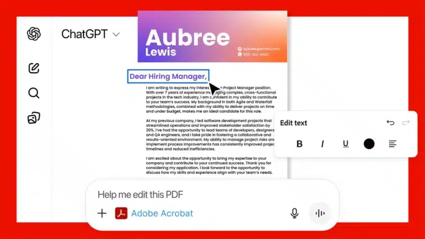 Всички в ChatGPT! Чатботът получи собствен Adobe Photoshop, Express и Acrobat – безплатно редактиране на снимки и PDF-файлове за секунди