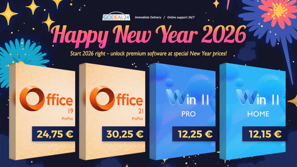 Честита Новата 2026 година! Инвестирайте в доживотен лиценз за Office 2021 Pro само за 30,25 € и Windows 11 Pro само за 12,25 €