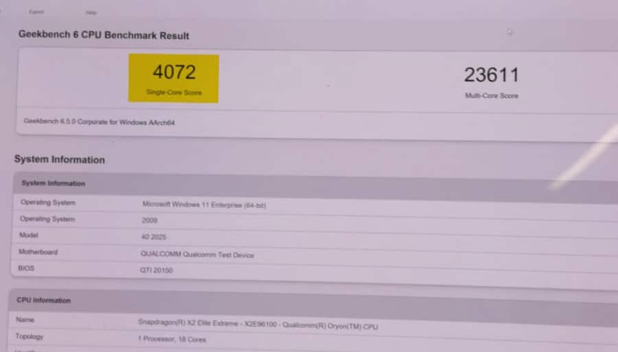 Бенчмарк тестовете на Snapdragon X2 Elite Extreme показват предимство пред Apple M4 Max в едноядрения режим