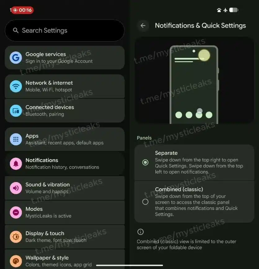 Първи скрийншоти от Android 17: известия и бързи настройки