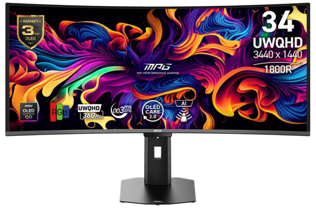 MSI представи геймърския монитор MPG 341CQR QD-OLED X36 с Tandem OLED и RGB Stripe субпиксели