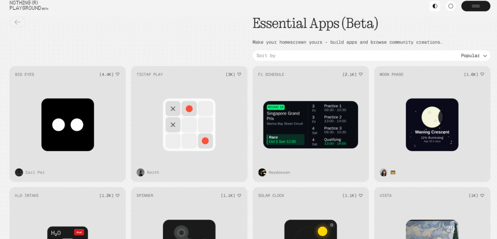 Nothing стартира бета версията на Essential Apps – AI конструктор на мини приложения и уиджети