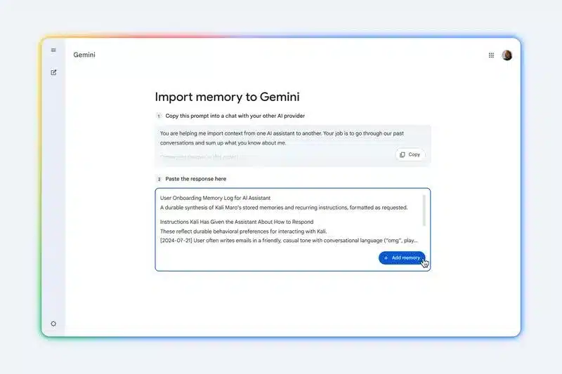 Google опрости “прехода“ към Gemini от ChatGPT и други чатботове, като добави импорт на паметта и чатовете